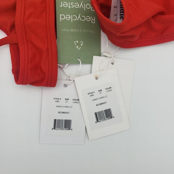 Andie Swim Kids Bikini Set Toddler Girls' Size 2T Cherry Red AK002 Summer NWT - Picture 6 of 13